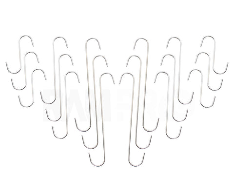 RAM-PRO Ultimate 18pc Assorted Size Chrome Steel S-hook for Home Kitchen Pot Rack Hanging Tool Shop Garden