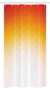 Ambesonne Geometric Stall Shower Curtain, Ombre Geometric Triangle Shape by Digital Gradient Modern Retro Style, Fabric Bathroom Decor Set with Hooks, 36" X 72", Yellow Orange