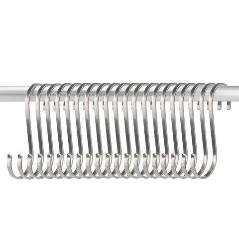 Segarty S-Hooks Heavy Duty, 20PCS 4.4 Inch S-Shaped Hook Large Flat Stainless Steel Hanger Hooks for Hanging Pot Pan Clothes Bags Towels Plants
