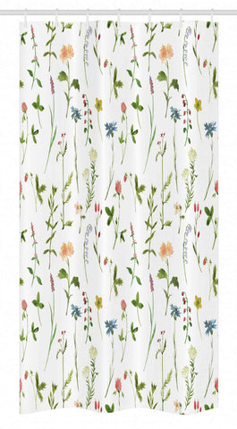 Ambesonne Floral Stall Shower Curtain, Spring Season Themed Watercolors Painting of Herbs Flowers Botanical Garden Artwork, Fabric Bathroom Decor Set with Hooks, 36" X 72", Multicolor