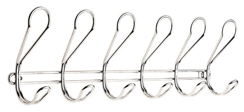 Franklin Brass DOLWLM6-CHR-R Dolen 6 Wall Mounted Coat and Hat Hook Rail, Hook Rack, Hooks, Chrome