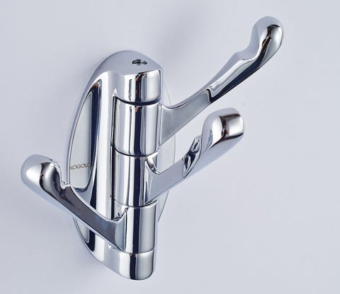 Xogolo SOLID METAL Swivel Hook Heavy Duty Folding Swing Arm Triple Coat Hook with Multi Three Foldable Arms Towel/Clothes Hanger for Bathroom Kitchen Garage Wall Mount Polished Chrome by XOGOLO