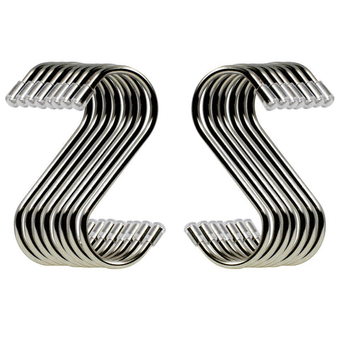 Zooohot 15 Pack S hooks Metal Multipurpose Utility Hooks Hangers for Pans Pots Plants Bags Towels