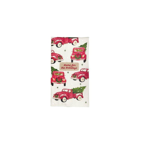 Mud Pie Vintage Holiday Christmas Dish Bath Embellished Hand Towel