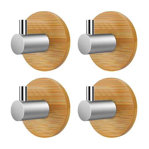 VISEN adhesive wall hanger towel hook for clothes coat hat key bath and headphones (Pack of 4 Hooks)