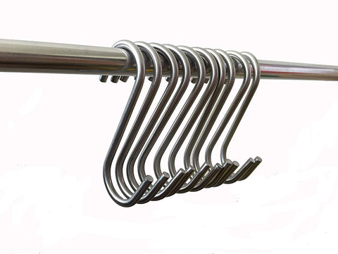 Guard 3.14-Inch SUS 304 Stainless Steel S Shape Anti-corrosion Durable Heavy Duty S Hooks Kitchen Pot Pan Hanger,10-pack