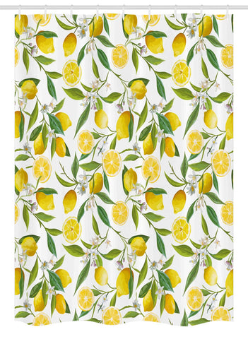 Ambesonne Nature Stall Shower Curtain, Exotic Lemon Tree Branches Yummy Delicious Kitchen Gardening Design, Fabric Bathroom Decor Set with Hooks, 54" X 78", Fern Green