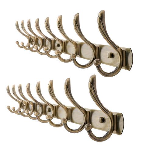 2 Packs, WEBI Classic Coat Hat Hooks Rail Aluminium Alloy Robe Bath Kitchen Towel Utensil Utility Hook Garment Rack Hanger Rail Holder, Wall Mount,Chrome Finish