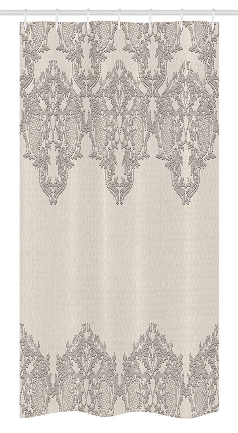 Ambesonne Taupe Stall Shower Curtain, Lace Like Framework Borders with Arabesque Details Delicate Intricate Retro Dated Print, Fabric Bathroom Decor Set with Hooks, 36 W x 72 L Inches, Taupe