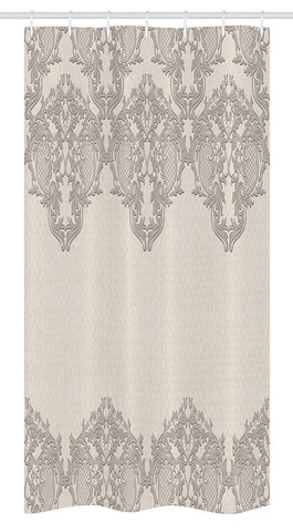 Ambesonne Taupe Stall Shower Curtain, Lace Like Framework Borders with Arabesque Details Delicate Intricate Retro Dated Print, Fabric Bathroom Decor Set with Hooks, 36 W x 72 L Inches, Taupe