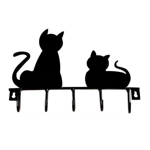 Iron Kitten Door Back Coat Key Holder Towel Hook