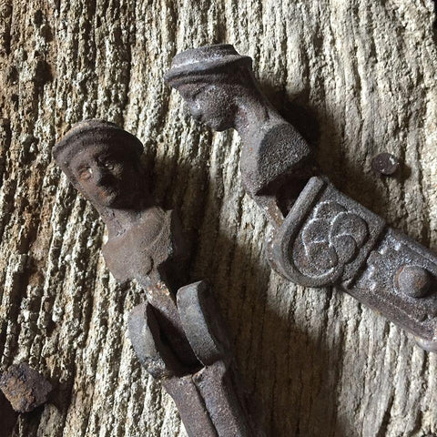 French Vintage Bergeres Shepherdess Shutter Dog Hinges-Pair