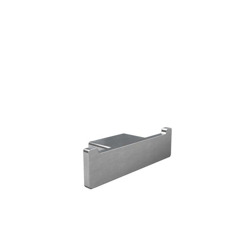 Cinder Double Towel Hook, Brushed Nickel, Volkano Series