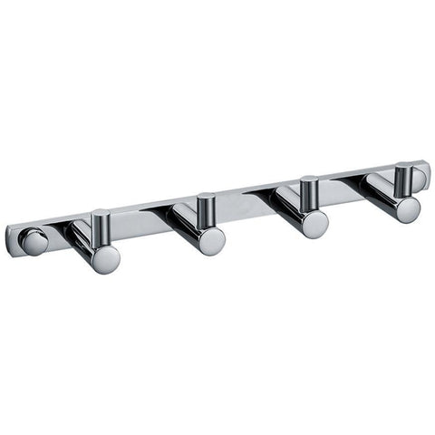 ALFI brand AB9528 Polished Chrome Wall Mounted 4 Prong Robe / Towel Hook Bathroom Accessory