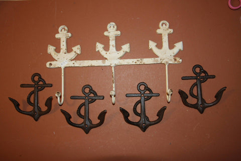 5), Large Anchor Bath Towel Wall Hook, Free Shipping, Wall Mounted Nautical Bath Towel Hook, Sailor, Boat, Bath Decor,Anchors Away~