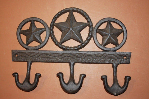 Vintage-look Lone Star Bath Decor, Fast Free Shipping, Heavy Duty Texas Lone Star Design Bath Towel Hook, Solid Cast Iron, W-56