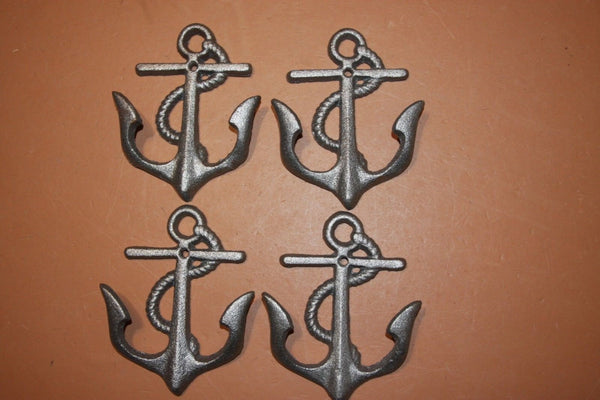Cast Iron Anchor Wall Hooks, Anchor Towel Hooks, Anchor Kitchen Hooks, Rustic Vintage look anchor decor,  5 3/4 inches,  N-19