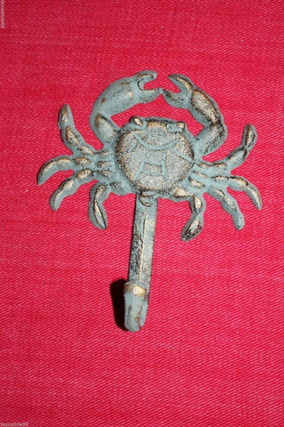 She Shed Beach Cottage Sealife Towel Hooks, Crab Ocean Nautical Bath Decor, Bronze Look Cast iron, 5 1/4&quot; high, BL-34