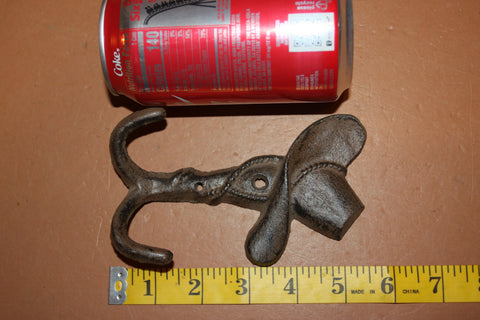 Country Western Towel Hooks Cast Iron 4 7/8 inch Cowboy Hat Farm Barn Ranch Decor, Volume Priced, W-6