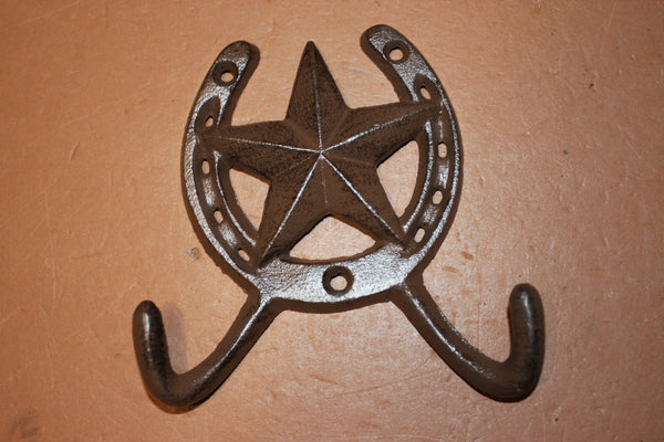 Lone Star Bath Towel Hooks Cast Iron 4 1/2 inch W-27