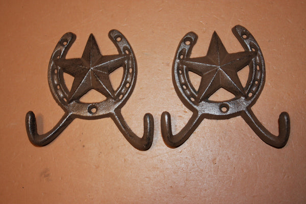 Lone Star Bath Towel Hooks Cast Iron 4 1/2 inch W-27