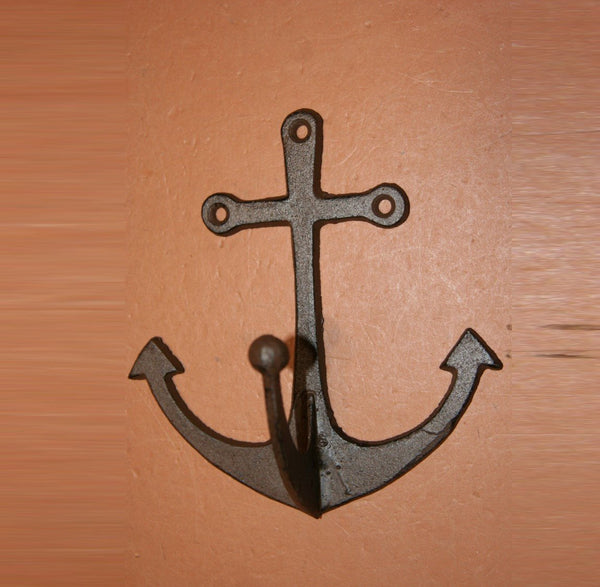 Anchor Towel Hooks Cast Iron 6 inch Volume Priced, H-79