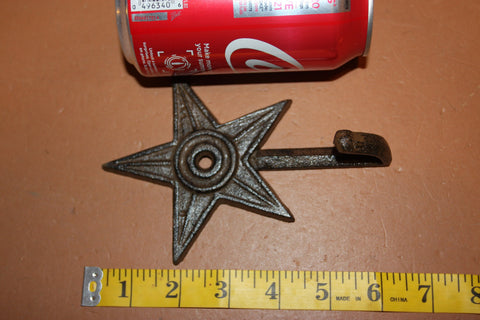 Rustic Northern Star Bathroom Decor Cast Iron Towel Hooks 6 inch W-2