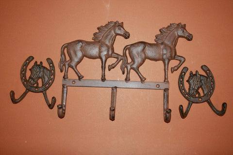 4) pcs, Wild Horse Bathroom Decor, cast iron western bath decor, free shipping, paintable, Horse bath towel hook, rustic,W-55,W-5