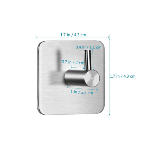 8pcs Self Adhesive Hooks Stainless Steel Hangers Heavy Duty Coat Towel Hooks for Bathroom Kitchen Toilet