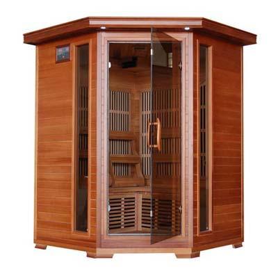 Pure Heat 3 Person Cedar Carbon Corner Unit Sauna